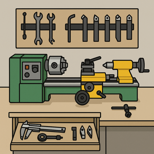 A diagram detailing lathe storage ideas