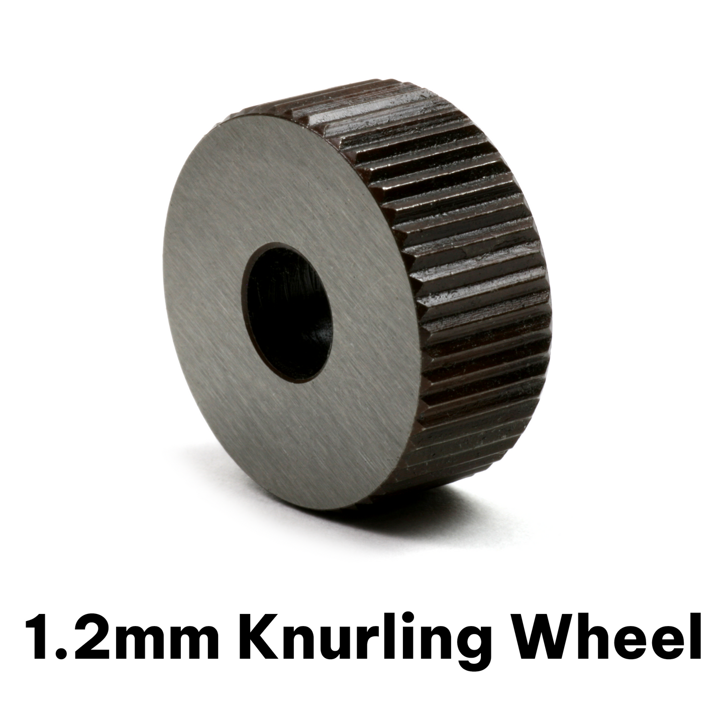 A knurling wheel with 1.2mm spaced cutting teeth.