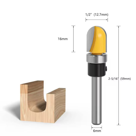 6mm & 1/4" Shank Wood Router Bit Bowl & Tray Round Nose Cove Core Box Cutter