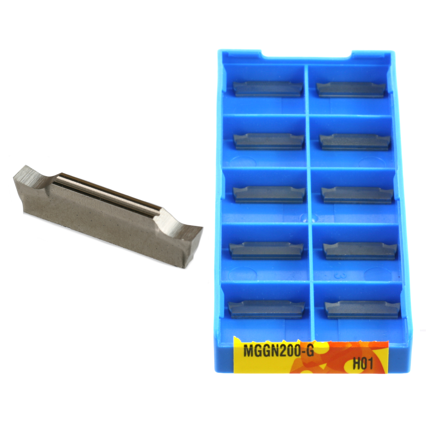 10pcs MGGN200-G H01 Aluminium High Polish Positive Rake Parting Grooving Inserts