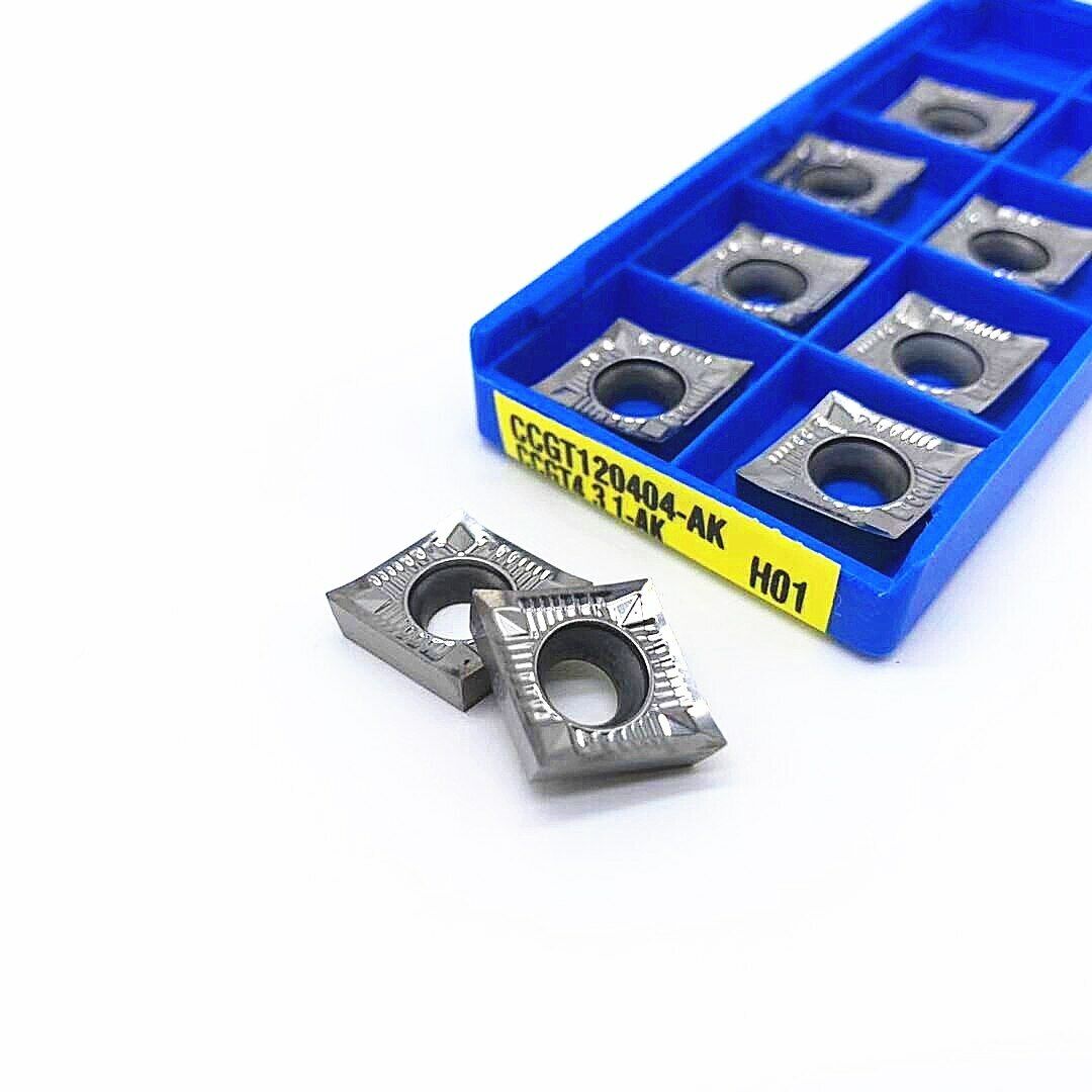 10pcs CCGT120404-AK H01 CCGT431 Aluminium Cutting Lathe Carbide Inserts