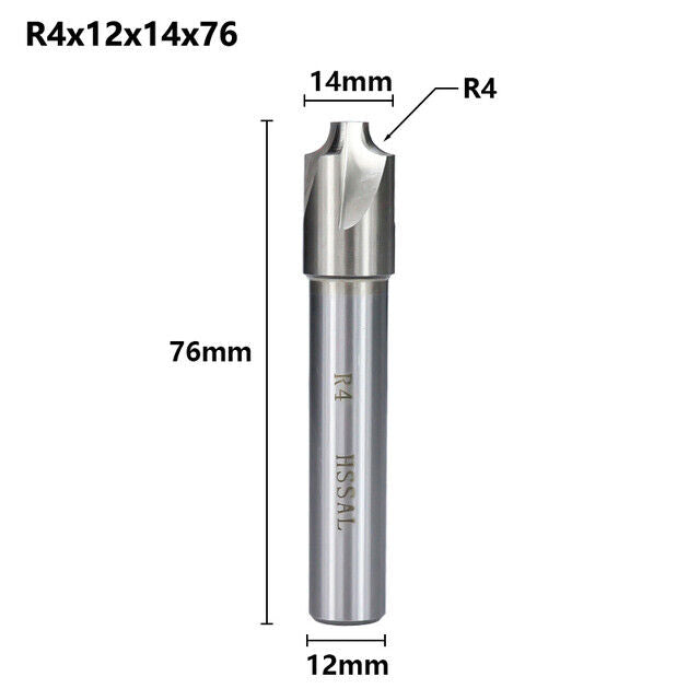 HSS-AL Corner Rounding Radius End Mill R1-R12 Milling Cutter Router Bits
