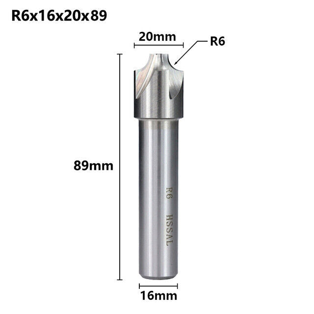 HSS-AL Corner Rounding Radius End Mill R1-R12 Milling Cutter Router Bits