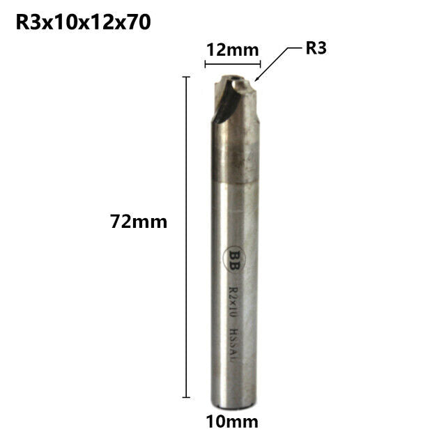 HSS-AL Corner Rounding Radius End Mill R1-R12 Milling Cutter Router Bits