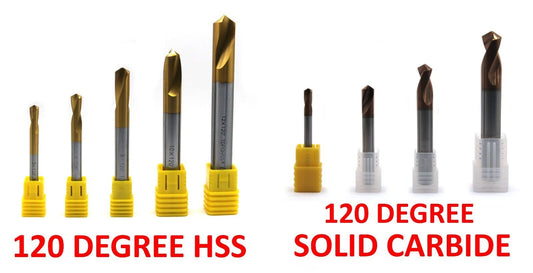 HSS & Solid Carbide 60 90 120 Degree Angled Spotting Drill Milling Cutter 1mm-16mm
