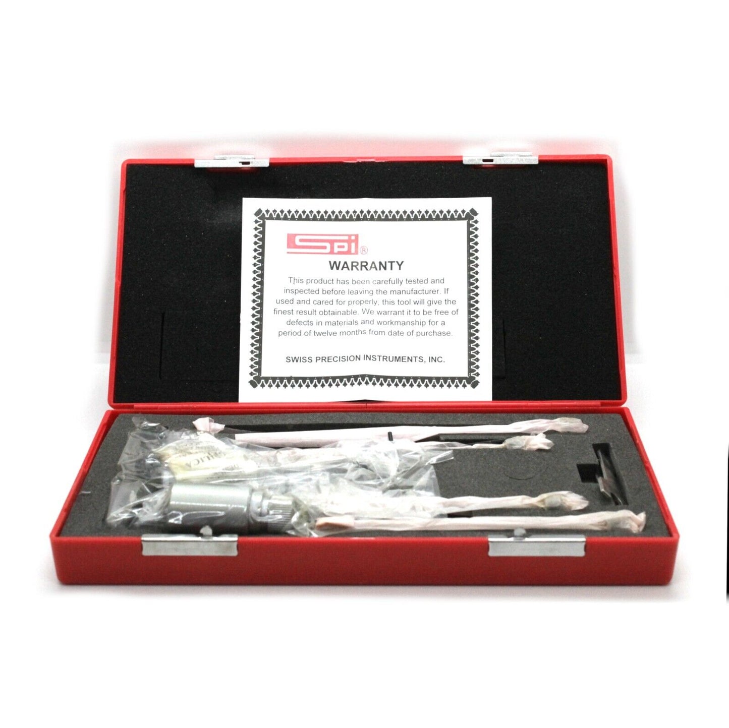 Boxed SPI Depth Micrometer - 4'' Base, 4" Range, 0.001" increment Ratcheting