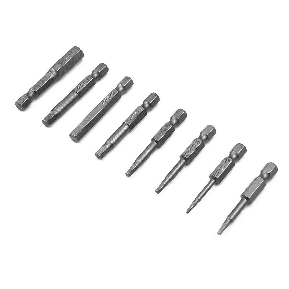 8Pcs (1.5-8mm) Magnetic Hex Head Bit Allen Key Set - 1/4 inch shank
