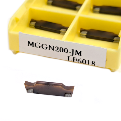 MGGN200 Carbide Parting / Grooving Inserts 2mm Wide for Cutting Steel & Stainless Steel