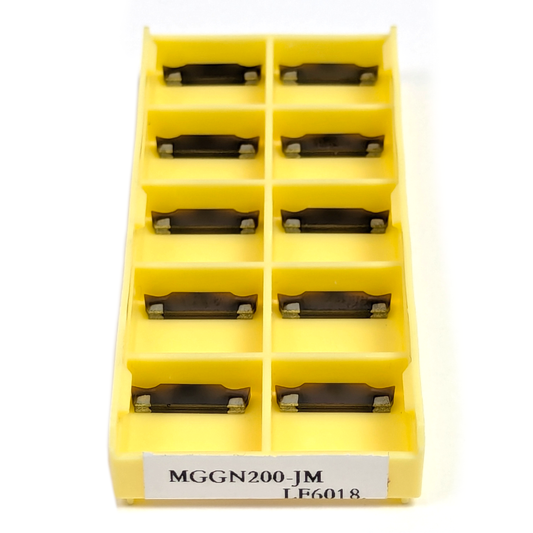MGGN200 Carbide Parting / Grooving Inserts 2mm Wide for Cutting Steel & Stainless Steel