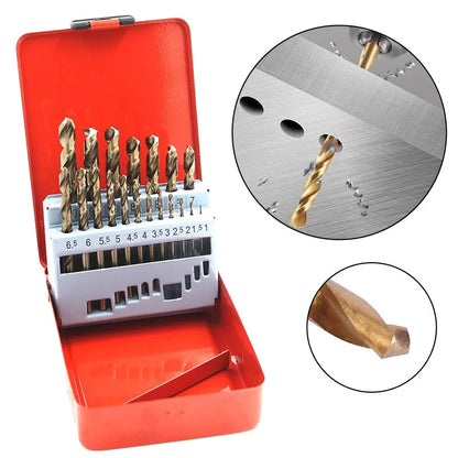 19pcs M35 5% COBALT HSS JOBBER TWIST DRILL BIT SET - 1mm to 10mm