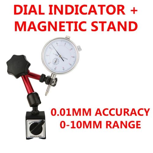 Metric Dial Test Indicator DTI Guage + Magnetic Stand Holder - 0.01mm Accuracy