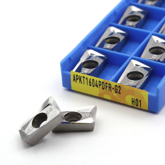 A box of APKT1604PDFR-G2 H01 aluminium cutting carbide inserts