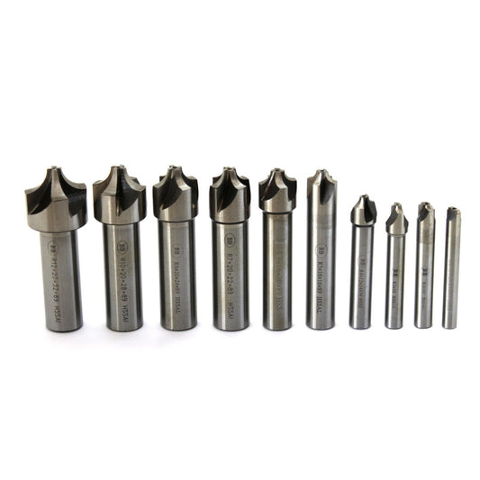 A set of HSS Corner Radius cutting bits
