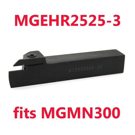 MGEHR2525-3 Tool Holder with the words MGEHR2525-3 in red text above and 'fits MGMN300' in red text below