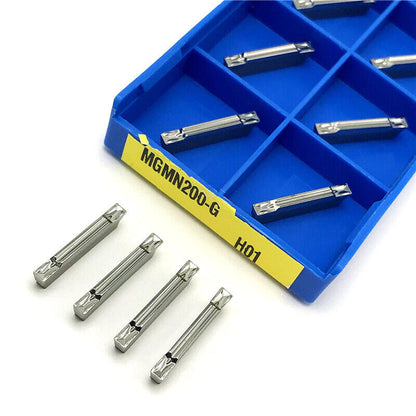 10pcs MGMN200-G H01 Aluminium Cutting Lathe Inserts Grooving Parting Cut Off Bit