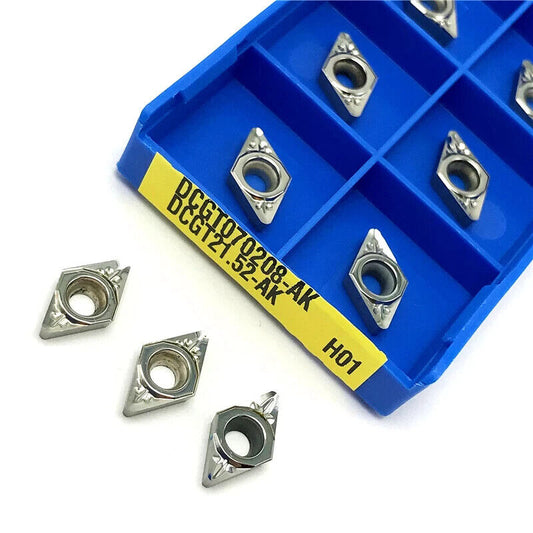 10pcs DCGT070208-AK H01 DCGT21.52 Aluminium Cutting Lathe Inserts